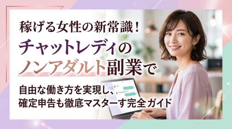 稼げる女性の新常識！チャットレディのノンアダルト副業で自由な働き方を実現し、確定申告も徹底マスターする完全ガイド