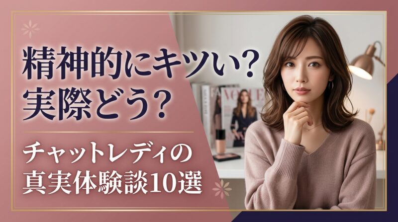精神的にキツい？実際どう？チャットレディの真実体験談10選