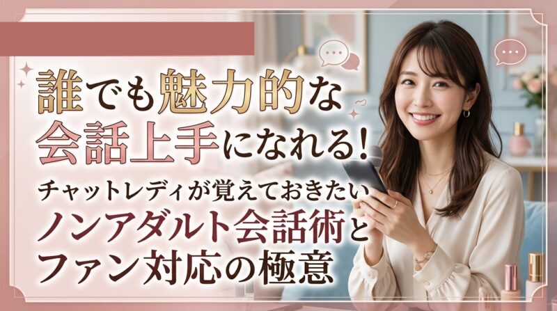 誰でも魅力的な会話上手になれる！チャットレディが覚えておきたいノンアダルト会話術とファン対応の極意