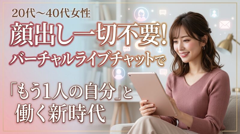 顔出し一切不要！バーチャルライブチャットで「もう1人の自分」と働く新時代